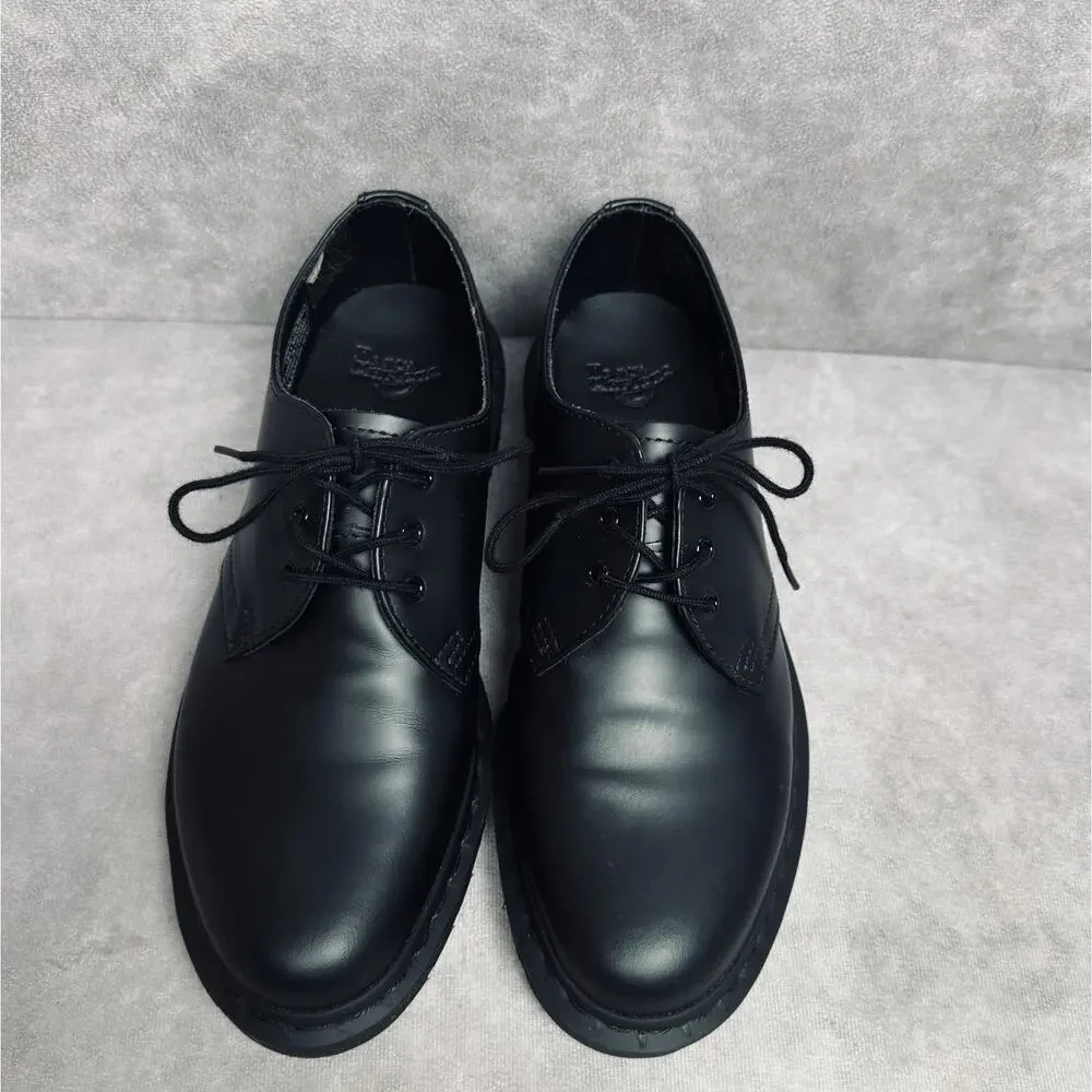 Dr Martens 1461 Mono 3 Eye Black Smooth Leather Oxford Shoes Mens 7 Womens 8